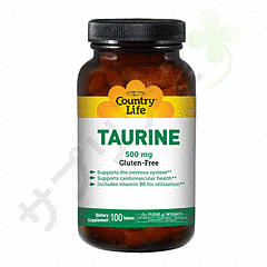 タウリン500mg with ビタミンB6入り 100錠 1本 | (Country Life)Taurine Caps, 500mg, 100 Veggie Caps 500mg 100 錠